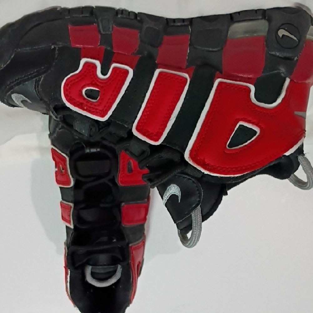Nike Red and Black Air More Uptempo Sneakers